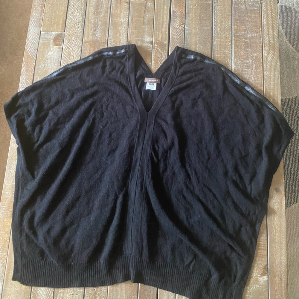 REPEAT Wool and Cashmere Blend Poncho top